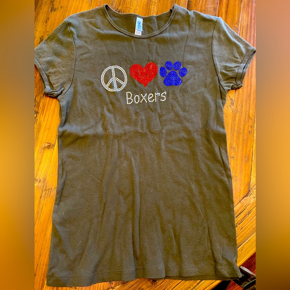 Peace Love Boxers bling t-shirt